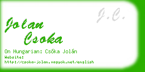 jolan csoka business card