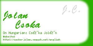 jolan csoka business card
